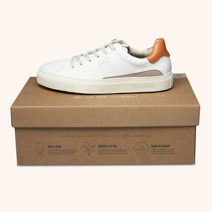 AppleSkin Sneaker – Weiß/Cognac (Damen)